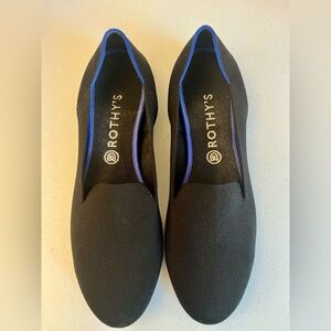 Rothy’s authentic black and blue flat round toe loafers with inserts size 12